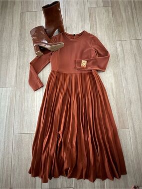 uniqlo brown dress | Dresses | Uniqlo Long Sleeve Khaki Shirt stapless Embroidered One Shoulder A-line Size:10 AUS
